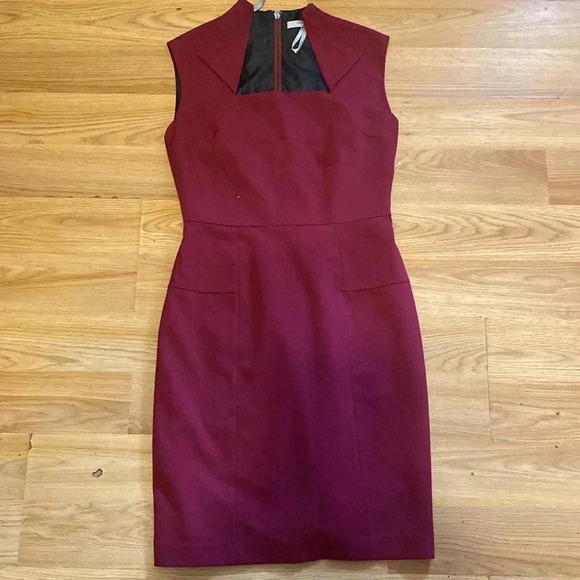 Andrew Marc Sheath Dress - Burgundy- Excellent Condition- Size 4 - Above Knee - Picture 3 of 10